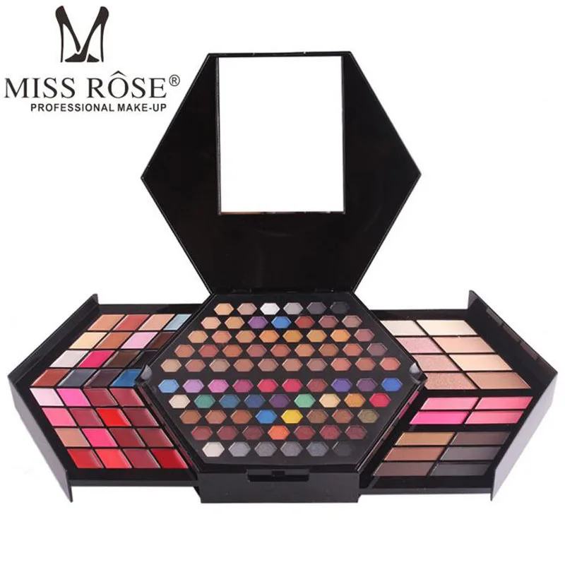 

MISS ROSE 130 Color Matte & Pearl Eye Shadow Makeup Kit Professional Eyeshadow Hexagon Palette With Lipstick Concealer