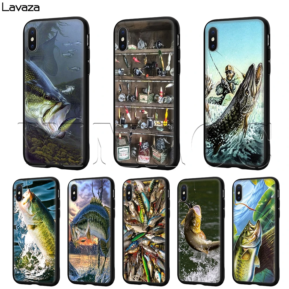 

Lavaza Fishing Gear Fish Case for iPhone 11 Pro XS Max XR X 8 7 6 6S Plus 5 5s se