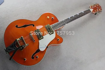 Free Shipping Factory Custom Shop 2017 new  Gret sch Falcon 6120 Semi Hollow Jazz Orange Electric Guitar Bigsby Tremolo 1 15