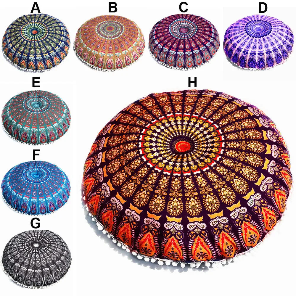 Mandala Meditation Seat Square Floor Pillow Decorative Large Cushion Cover Throw