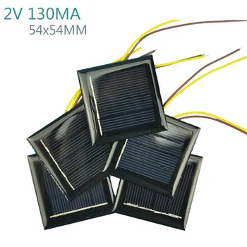 

SUNYIMA 10Pcs 2V 130MA Solar Panels Photovoltaic Solar Cells DIY 54x54MM With 15CM Wires Power Charger Solars Epoxy Plate