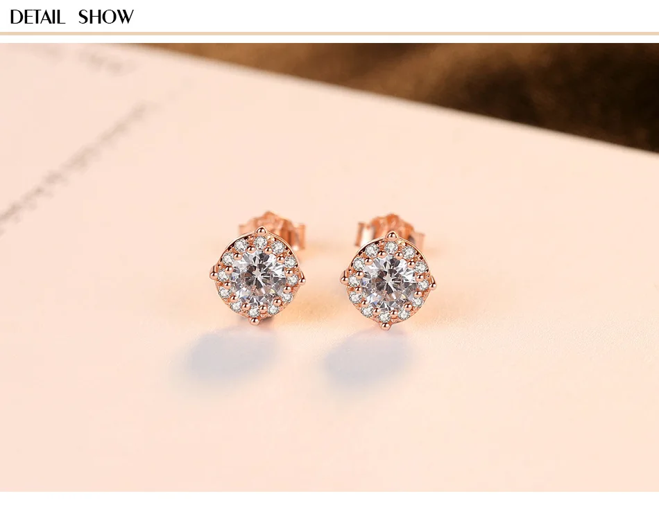 

S925 sterling silver zircon flower shape boutique ladies earrings LBM64
