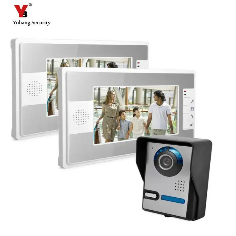 Видеодомофон Yobang с защитой от дождя 7 дюймов 2 монитора|2 monitors|video door phoneintercom system |