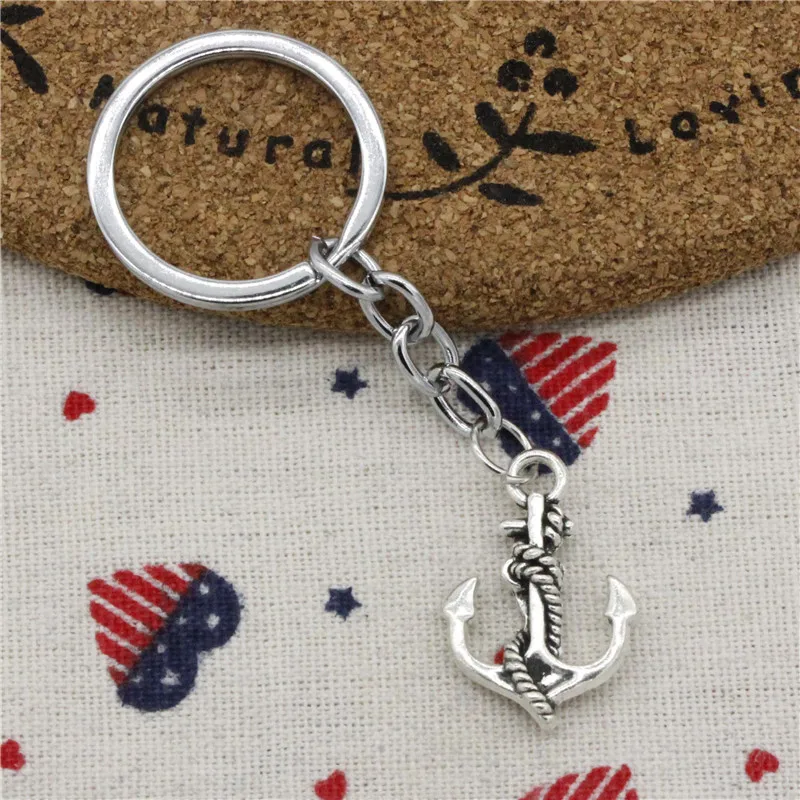 New Fashion anchor rope 28*20mm Pendant KeyChain,DIY Jewelry Handmade Metal Keychain Party Gift