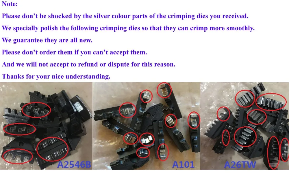 Replaceable Crimping Die Sets/jaws for Pneumatic Crimping Tool AM-10 & Electrical Crimping Tool EM-6B2,hand crimp pliers($3/pcs) - Image 4