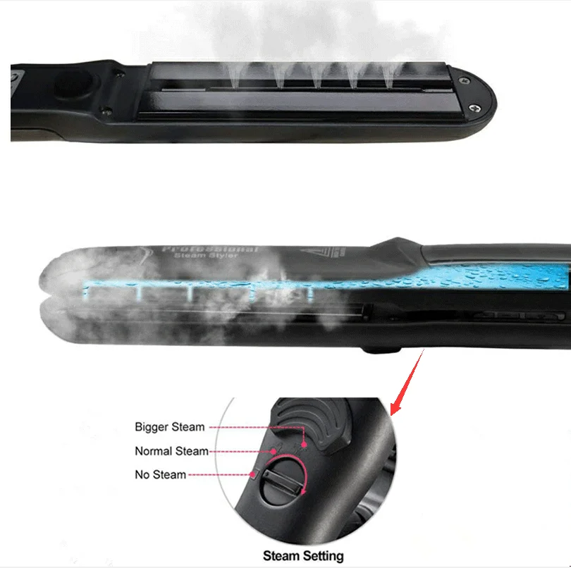 Паровая функция Flat Iron Турмалин Керамика Vapor Professional Выпрямитель для волос с аргановым маслом Настой Выпрямители