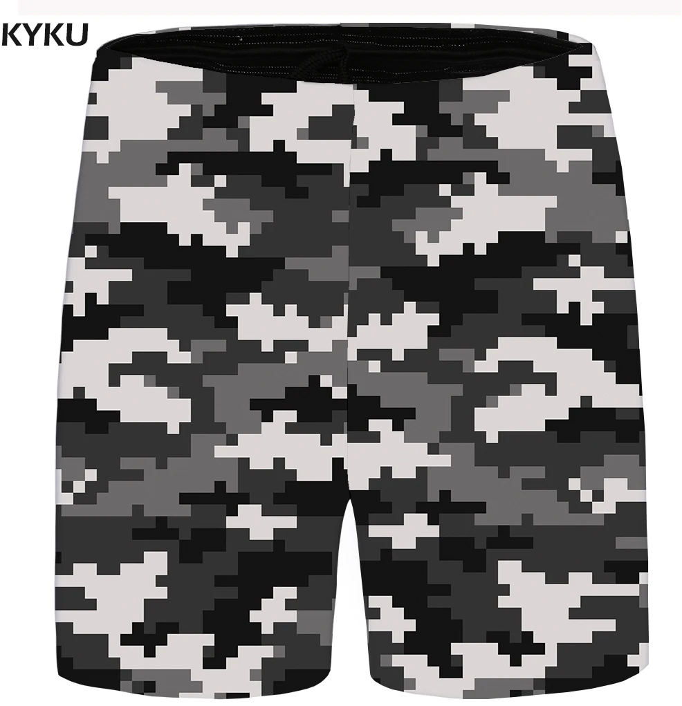 

KYKU Brand Camo Shorts Men Blurry Gothic Casual ShortsCargo 3d Print Beach Hip Hop Mens Short Pants 2018 New Summer Big Size