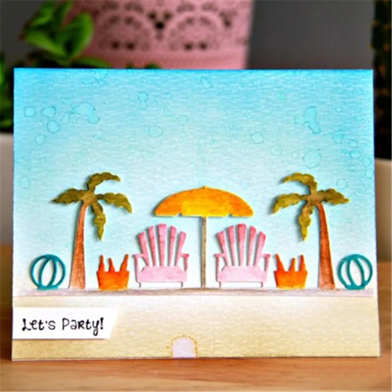 

InLoveArts Summer Chair Beach Party Metal Cutting Dies for Scrapbooking Card Album Embossing Crafts Diecut Stencil New Template