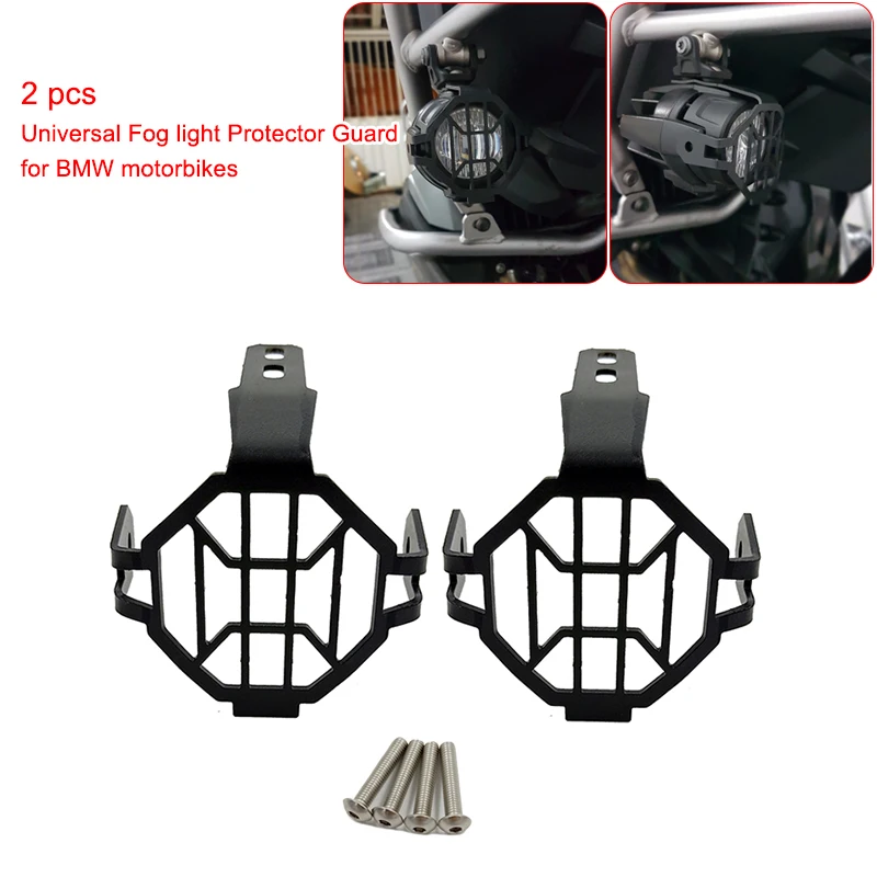Qiilu 2 pcs Motorcycle Fog Light Guard Motorcycle Foglight Protector Cover Fog Lamp Guard Refitting Fit for R1200GS ADV F800 Black 