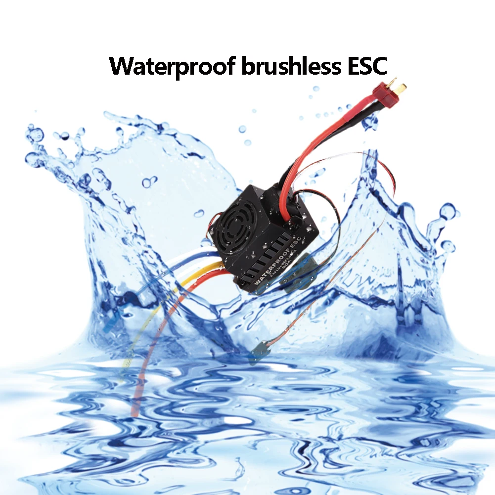 

1 Pcs Electric Governor 60A Waterproof And Brushless ESC 5.5V / 3A BEC Suitable For 1/10 RC Car Multiple Protection Functions