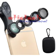 Dhl ИЛИ ems 100 шт 5 в 1 Рыбий глаз широкоугольный Макро Telescom части телеобъектив CPL объектив мобильного телефона камеры