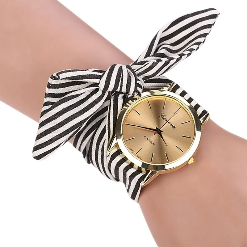 2018 New Design font b Women s b font font b Watches b font Stripe Fabric