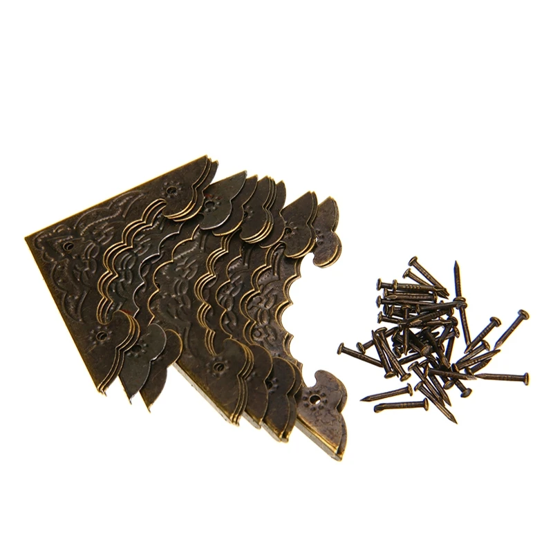 12Pcs Antique Furniture Leg Protector Jewelry Gift Box Wooden Corner Protector Guard Home Decorative Corners Metal Crafts 12Pcs Antique Furniture Leg Protector Jewelry Gift Box Wooden Corner Protector Guard Home Decorative Corners Metal Crafts