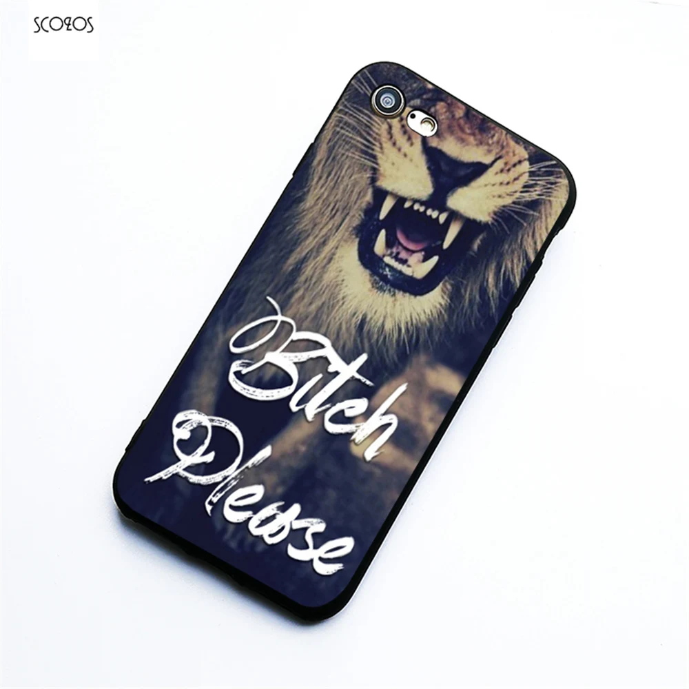 SCOZOS Lion Bitch Please Quote Silicone phone case soft Cover For X 5 5S Se 6 6S 7 8 Plus #ta528 |