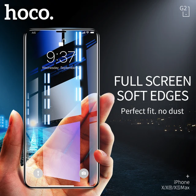 HOCO 3D Protective Glass for iPhone 7 8 plus X XR Xs on iPhone 11 Pro Max Screen Protector Full Cover Glass for iPhone xs max 2