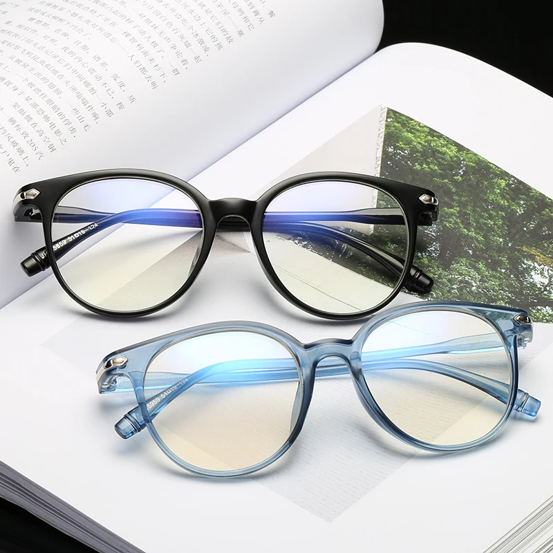 Glasses Frame Men Anti Blue Light Eyeglasses Frame Vintage Round Clear Lens Glasses Optical Spectacle Frame