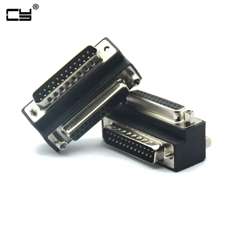 

90 Degree Right Down Angled DB25 25 Pin Male to Female Extension Parallel connector Adapter for IEEE 1284 Printer