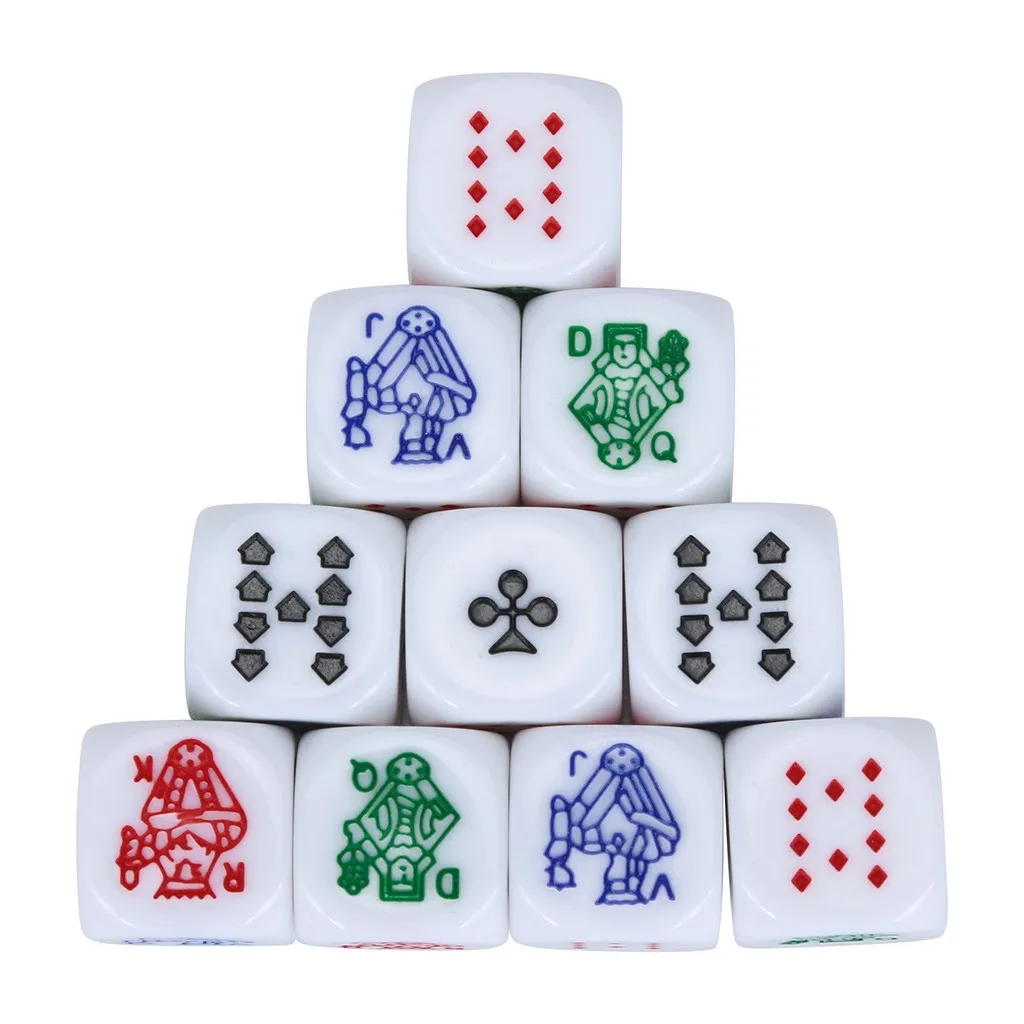 

10pcs/Set For Game Polyhedral Multi Sided Acrylic Poker Dice New arrived #20181227
