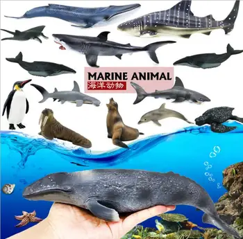 

12pcs 3D Sea Life Sharks Dolphin Simulation Animal Model Funny Toys Kids Gift learning education toys