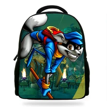 14inch Classic Game  PC Game Sly Cooper Printing Backpack Boys School Backpacks Little Children Bagpack Kids Cartoon Mochila
