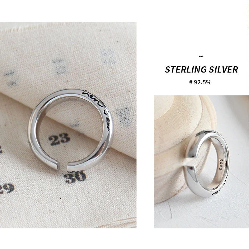 Kinel S925 Стерлинговое Серебро, шикарное английское толстое кольцо с логотипом, минималистичное широкое глянцевое Открытое кольцо с хвостом, антикварное ювелирное изделие, новинка