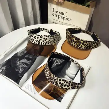

2019 new personality leopard transparent hollow top wild travel walking sunscreen fashion baseball cap