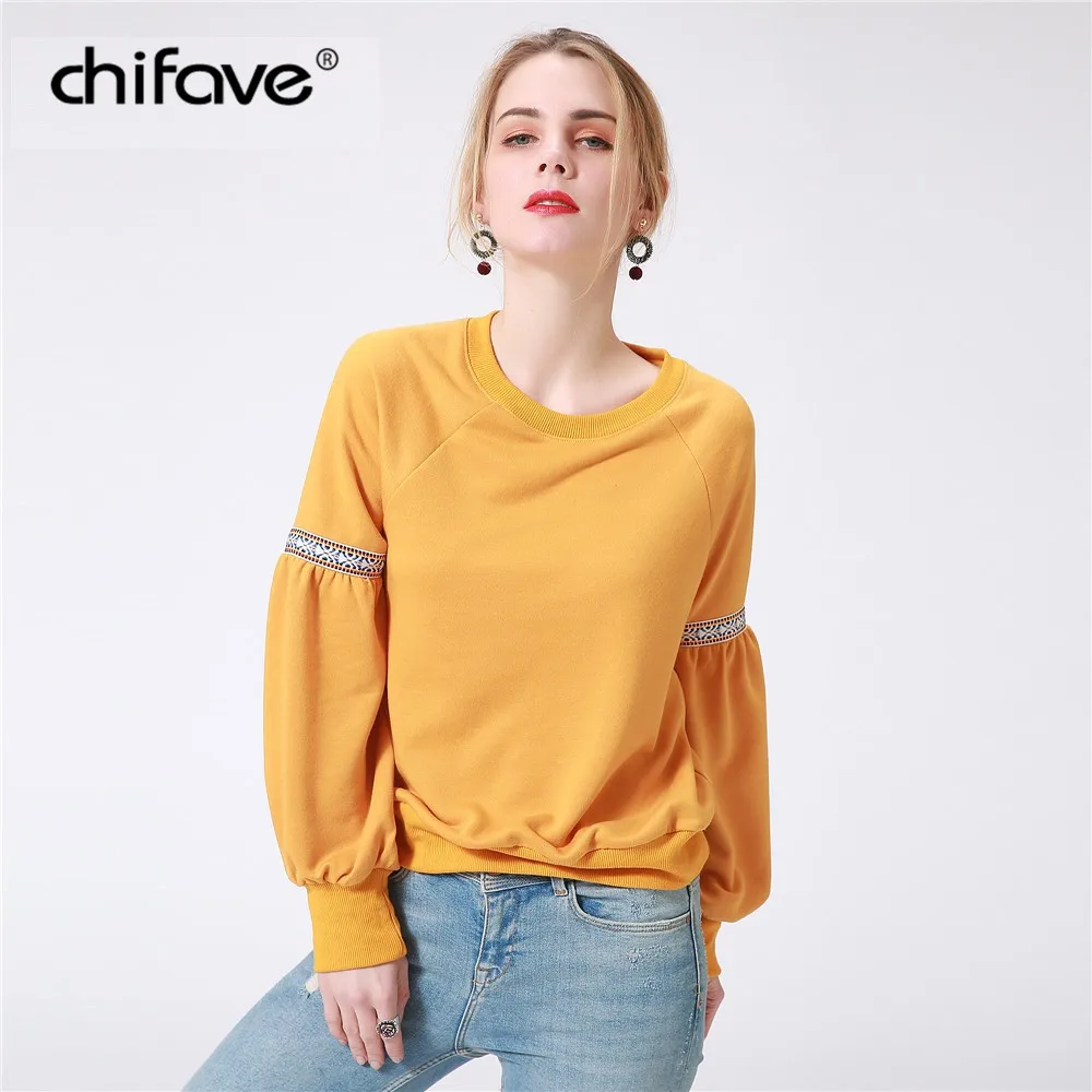 2018 Autumn Winter Women Sweatershirt Long Lantern Sleeve