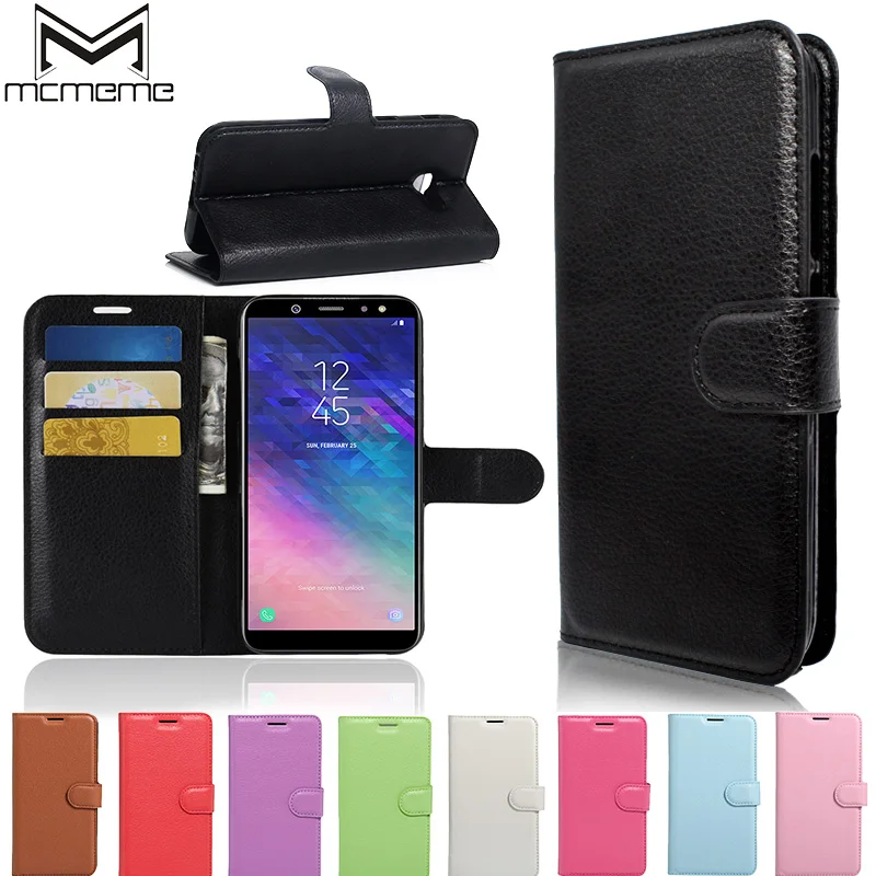 

For Samsung Galaxy A6 2018 Case Cover Luxury Flip Wallet PU Leather Card Slot Back Cover For Samsung Galaxy A6 Protective Bag