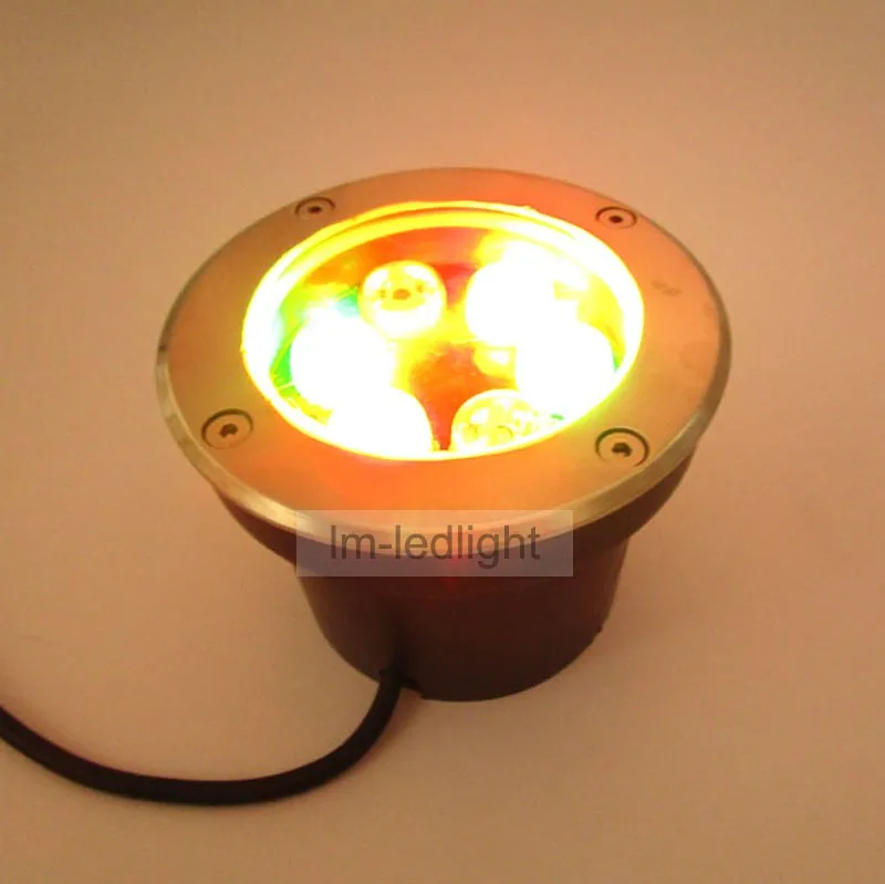 Шаги освещение 6 Вт dia120mm сад Светодиодное напольное освещение 85-265 V RGB Теплый/нейтральный/чистого белого и желтого цвета подземное светодиодное освещение,, 4 предмета в комплекте