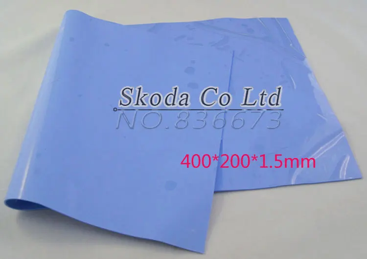 

400*200*1.5mm Blue Thermal Conductive Silicone Pad Thermal Conductivity: 4w/m-K GPU CPU Heatsink Cooling free shipping