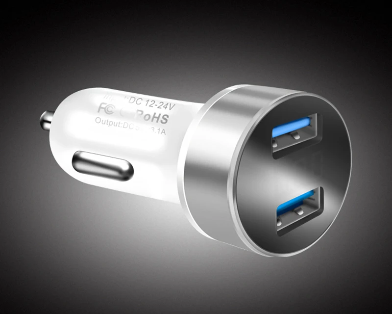 AMEEC Mini Car Charger 5V 2.1A + 1A Dual USB Car-Charging Mobile Phone Charger In Car With Retail Package Auto Charger (5)