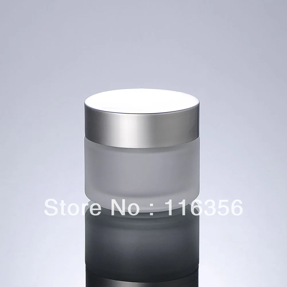 100 г матовая стеклянная банка с Матовой серебряной крышкой|frosted glass jar|frosted jar 100gsilver