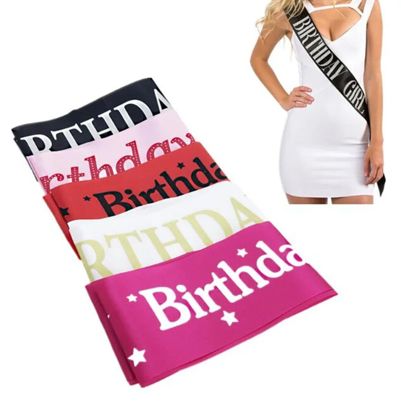

Birthday Girl Glitter Satin Sash Princess Happy Birthday Party Decoration Adults Shoulder Sash Strap Ribbons Party Decor Favors