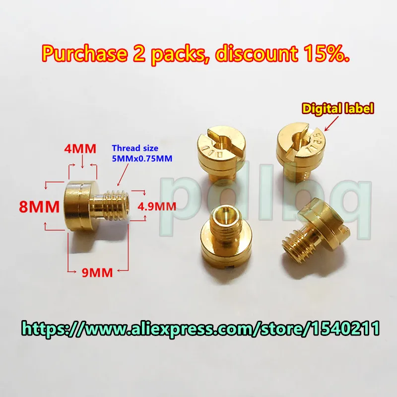 (12 Pz/Pacco) Moto Carburatore N100.604 Grande Rotonda Principale Jet Ttr Tm Fzr Bs En Vm Kps H1 Kz Ugello Principale Dell'Iniettore