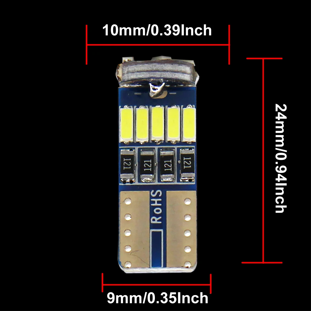 4 шт. Автомобильные светодиодные лампы Canbus T10 W5W 4014 15 SMD 194 168 DC 12 В|Сигнальная лампа| |