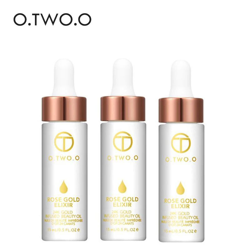 

O.TWO.O 3pcs/lot 24k Rose Gold Elixir Skin Make Up Oil For Face Essential Oil Before Primer Moisturizing Face Oil Anti-aging Hot