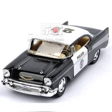 Высокая имитация изысканных литых и игрушечных автомобилей KiNSMART автомобильный Стайлинг Chevrolet 1957 Bel Air Police CCar 1:40 литая модель из сплава