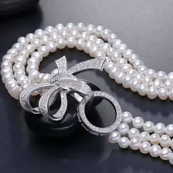 

8-9 mm natural south sea white pearl necklace 18" 925 silver
