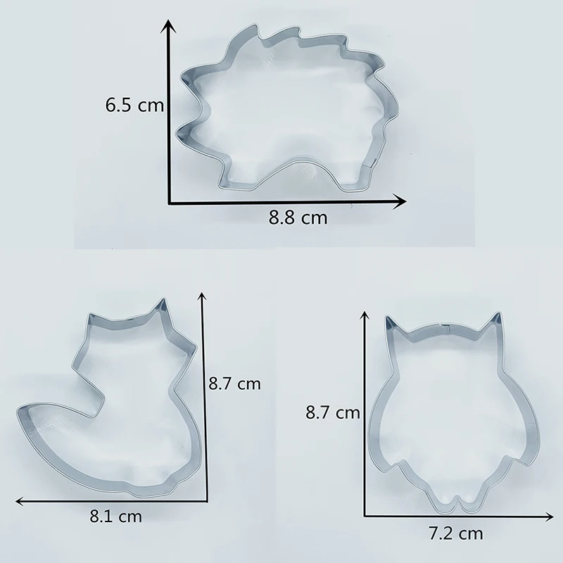 KENIAO Ежик/Сова/лиса формочка для печенья Лесной животных помадка/хлеб/сэндвич/печенье резак для детей-нержавеющая сталь