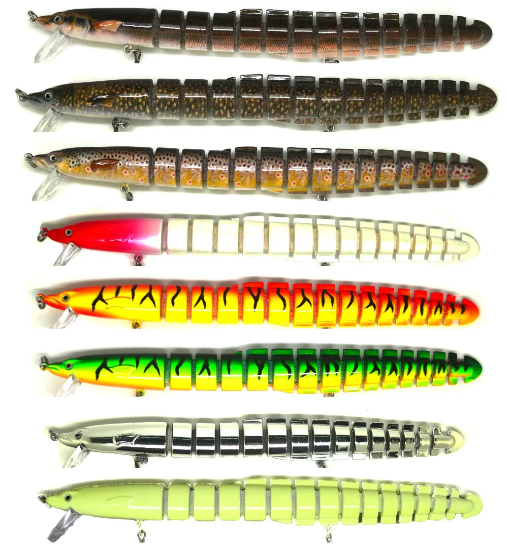 20cm Bass Pike Striper Fishing Bait Swimbait Lure Life like Eel Loach Multi jointed Sinking NEW