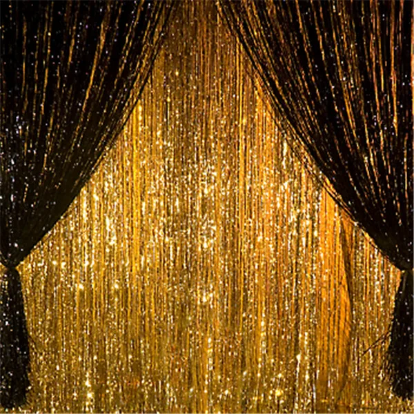 Buy Hot 3ft*8ft Metallic Shiny Tinsel Curtain Birthday