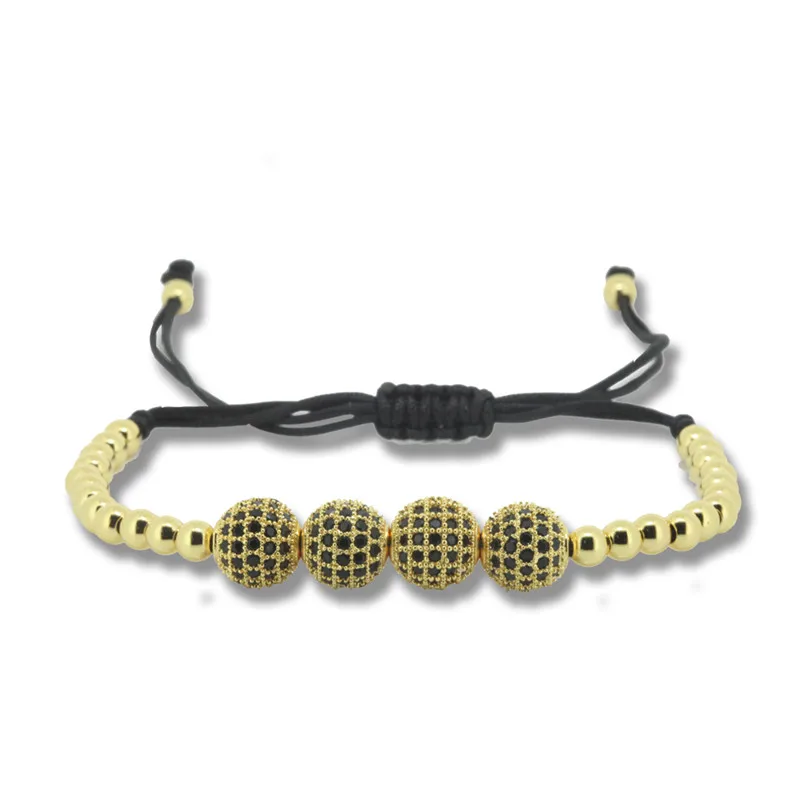 1 предмет, модный Anil arjandas MACRAME Браслет Fit Для мужчин 24 K 4 мм Медь бизнес, связанный с бусинами 8 мм микро-шарики браслет с круглыми бусинами - Окраска металла: gold