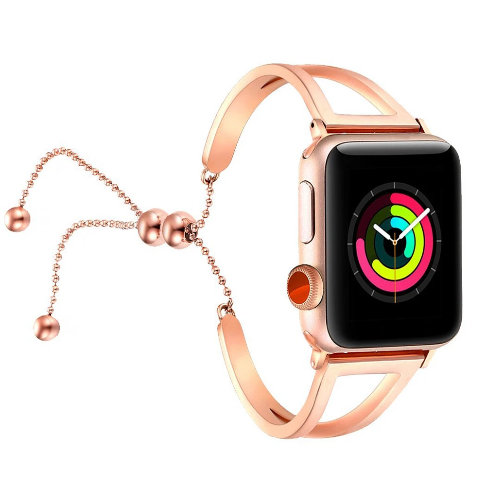 Женский ремешок для Apple watch band 38 мм/42 мм iWatch 40 мм/44 316L Нержавеющая сталь часов