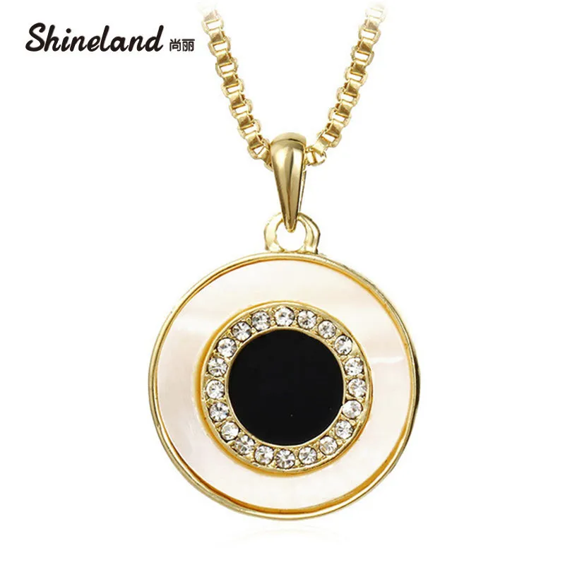 

Newest Fashion Design Short Chain Round Enamel Shell Necklaces & Pendants For Women Jewelry Unique Summer Style Necklaces