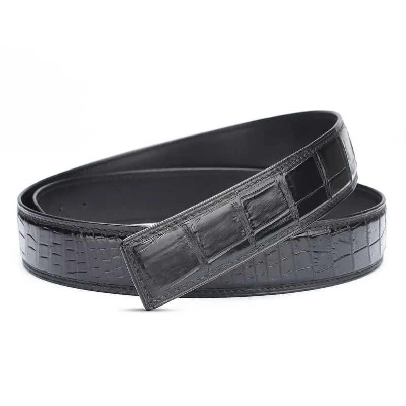 US $49.99 2020 New Fashion 38cm Belt High Quality For Men Women Crocodile Leather Strap Belt Luxury Crocodilian Free Shipping
