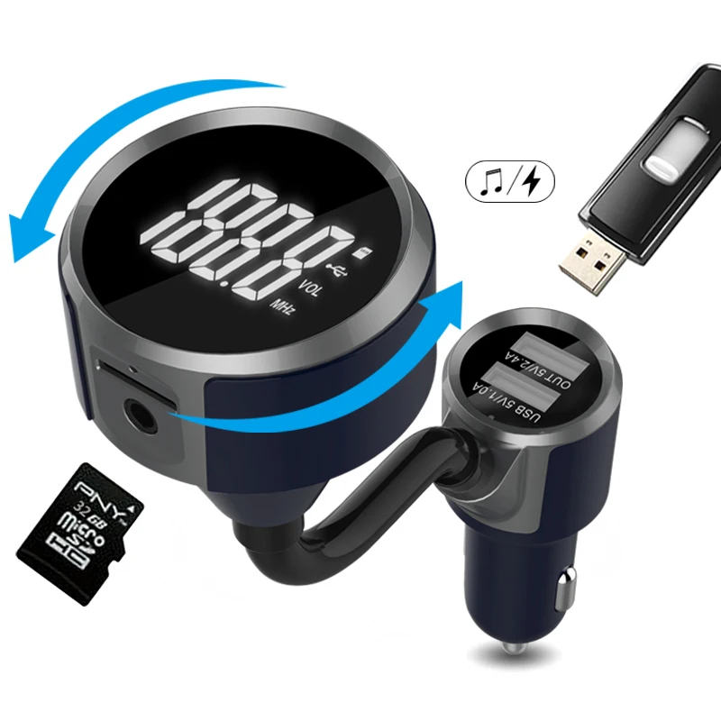 

Bluetooth Car Kit FM Transmitter Car MP3 Player USB Charger FM Modulator Carkit 2 USB 3 In 1 Handsfree Bluetooth Car Charger