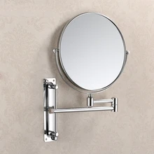 Настенное зеркало продлить Двусторонняя Ванная комната косметическое зеркало для макияжа, бритья столкнулись увеличительное зеркало
