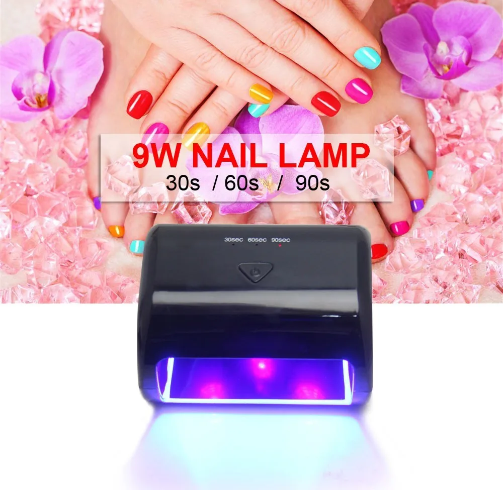 Newest Professional Portable 9W 12V LED UV Nail Lamp Gel Curing Nail Dryer for Nail Lamp Art Tools 30s60s90s Timer (4)