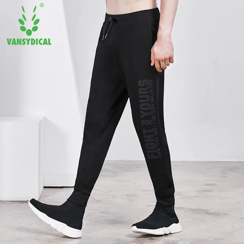 

Vansydical Gym Sweatpants Men's Sports Running Pants Printed Letters Autumn Winter Outdoor Workout Jogging Trousers Male