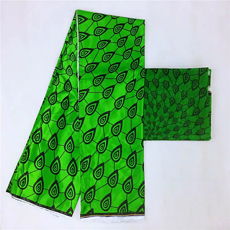 

2019 Popular Wax fabric Top Quality Vintage Silk wax cloth African Wax Prints Fabric 4+2yards/lot for Party Dress ! L51160